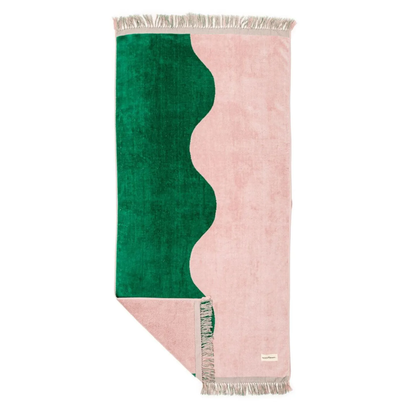 Business & Pleasure Co. The Holiday Beach Towel - Ocean Green And Pink Stripe