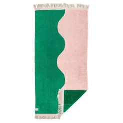 Business & Pleasure Co. The Holiday Beach Towel - Ocean Green And Pink Stripe