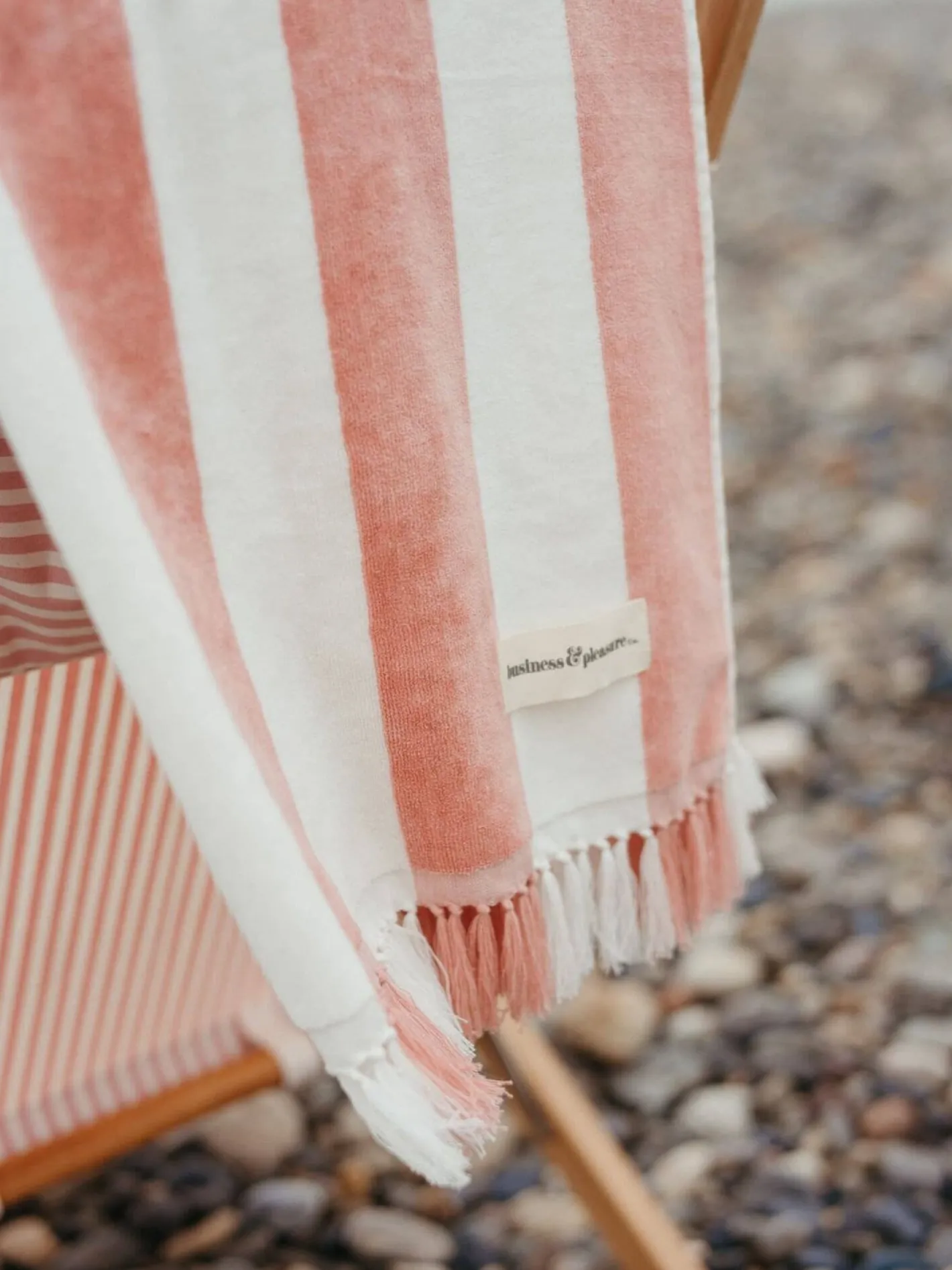Business & Pleasure Co. The Holiday Beach Towel - Pink Capri Stripe