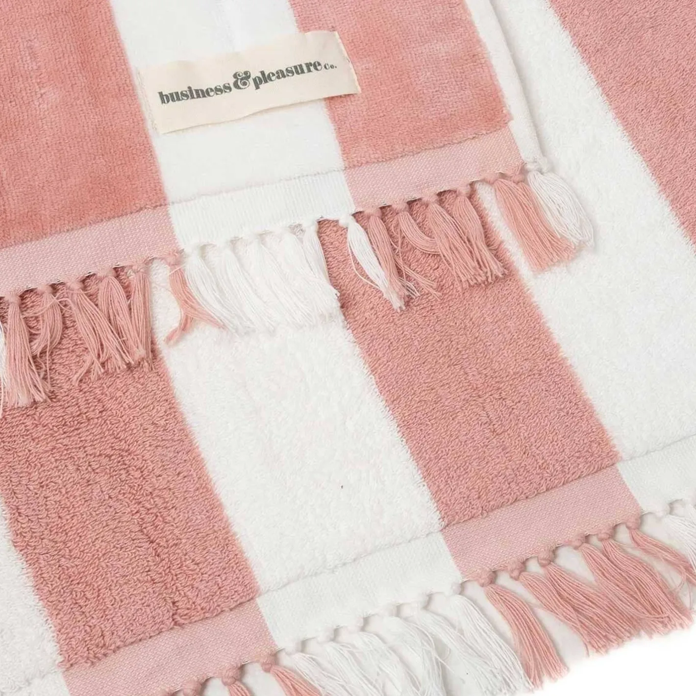 Business & Pleasure Co. The Holiday Beach Towel - Pink Capri Stripe