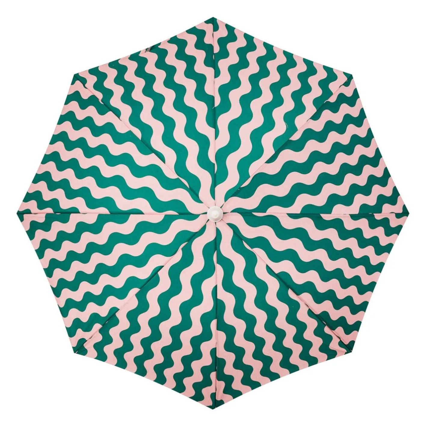 Business & Pleasure Co. The Holiday Beach Umbrella - Ocean Green And Pink Stripe