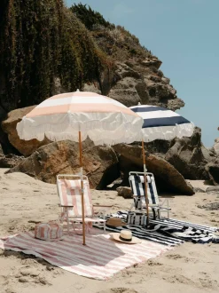 Business & Pleasure Co. The Holiday Beach Umbrella - Pink Capri Stripe