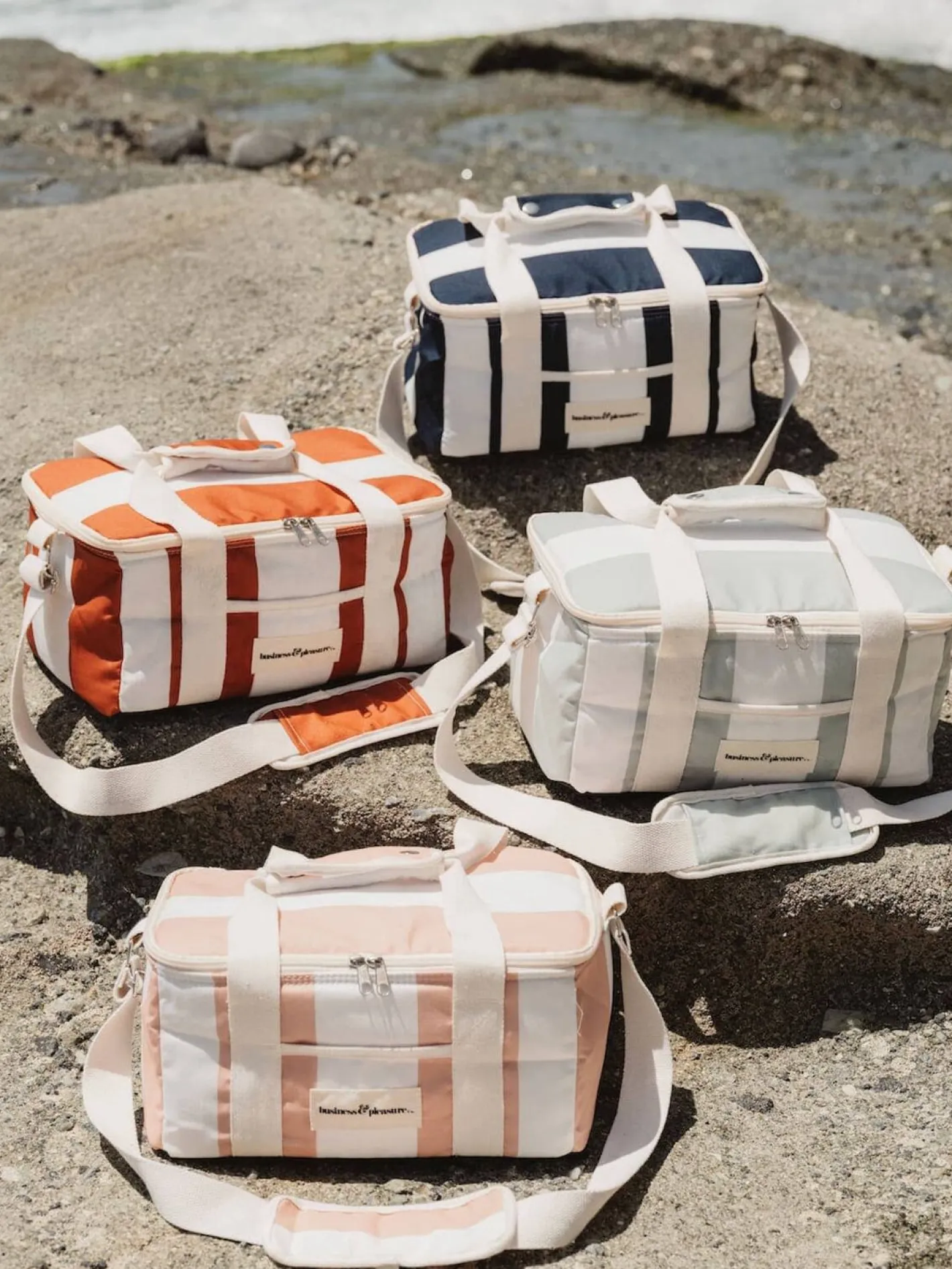 Business & Pleasure Co. The Holiday Cooler Bag - Navy Capri Stripe
