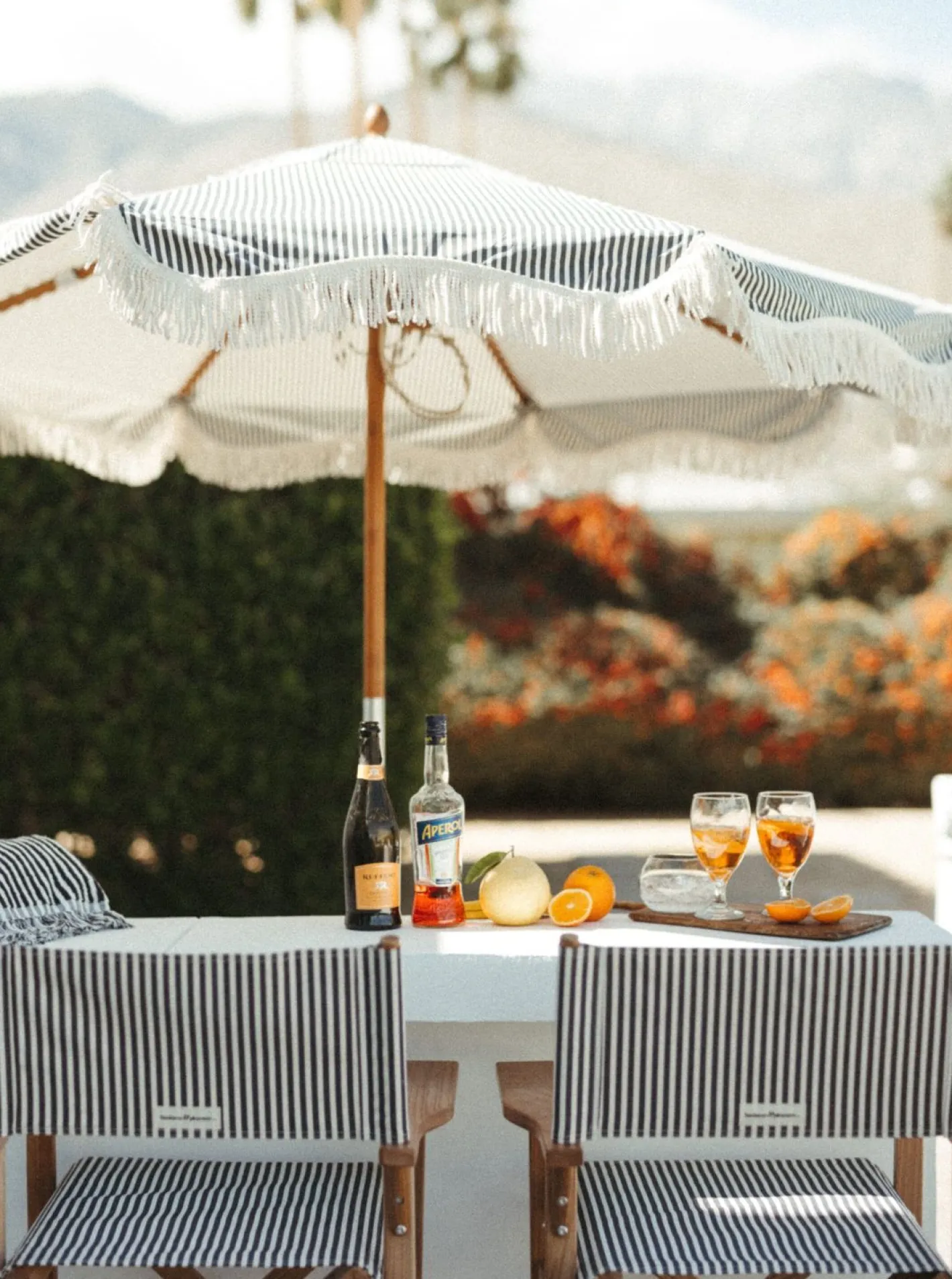 Business & Pleasure Co. The Market Umbrella - Lauren'S Navy Stripe