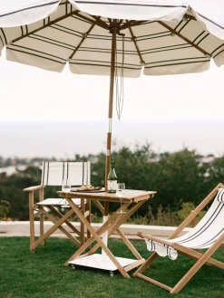Business & Pleasure Co. The Market Umbrella - Malibu Black Stripe