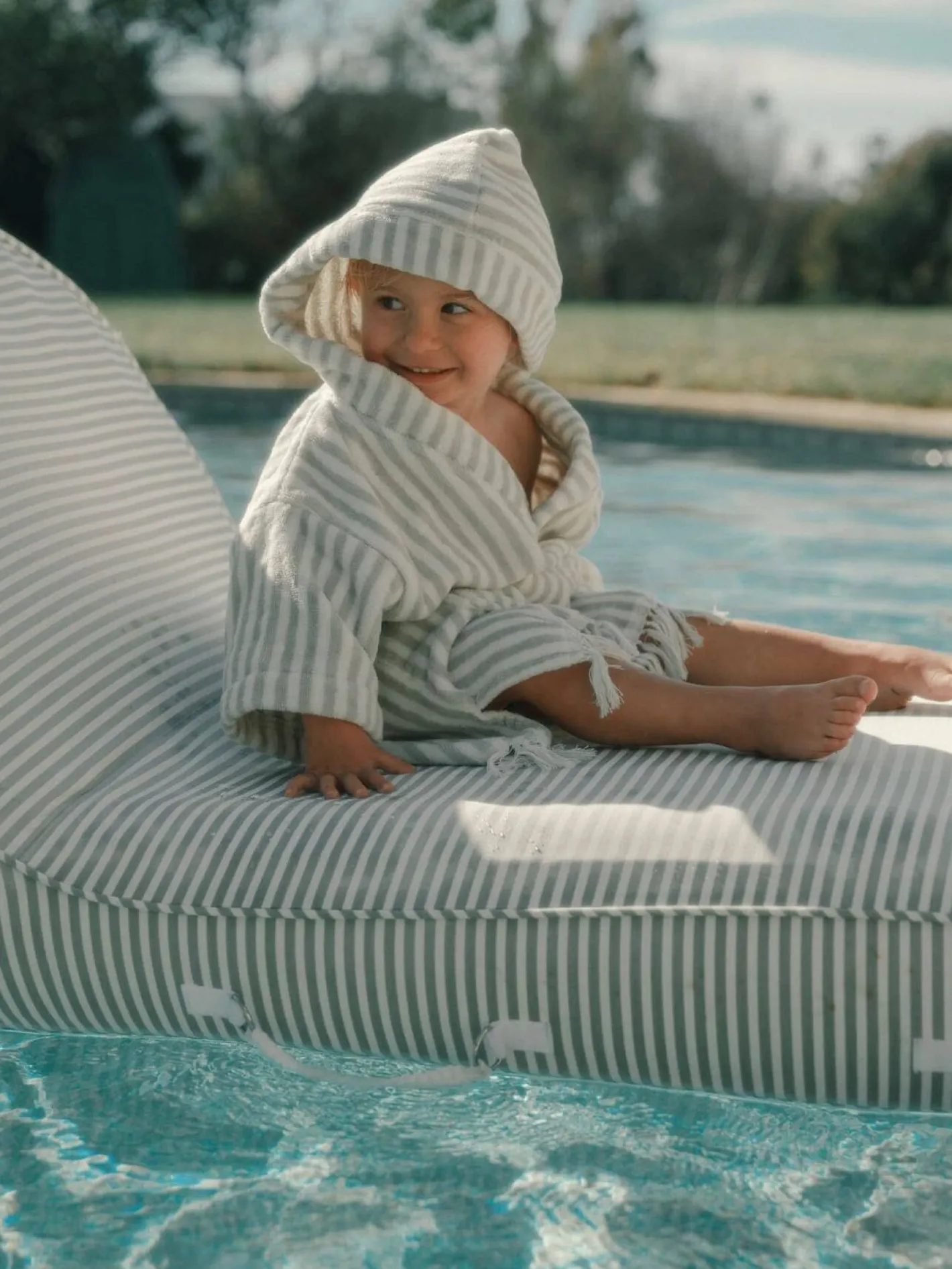 Business & Pleasure Co. The Mini Poncho - Lauren'S Sage Stripe