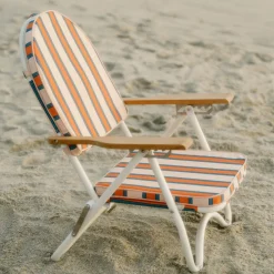 Business & Pleasure Co. The Pam Chair - Bistro Dusty Pink Stripe