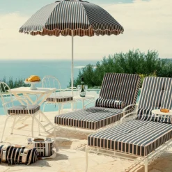 Business & Pleasure Co. The Patio Umbrella - Monaco Navy And Pink Stripe