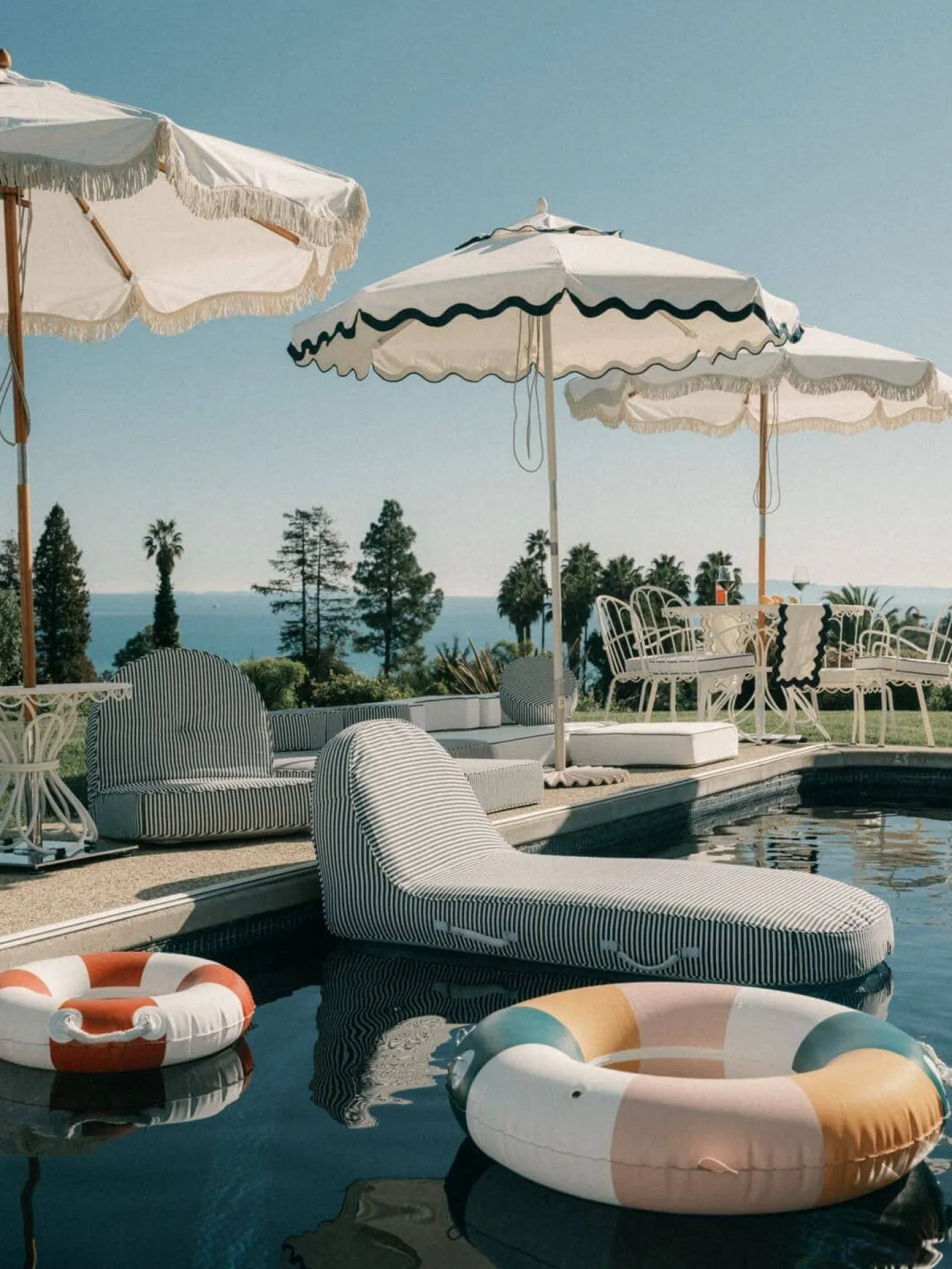 Business & Pleasure Co. The Pool Lounger - Lauren'S Navy Stripe