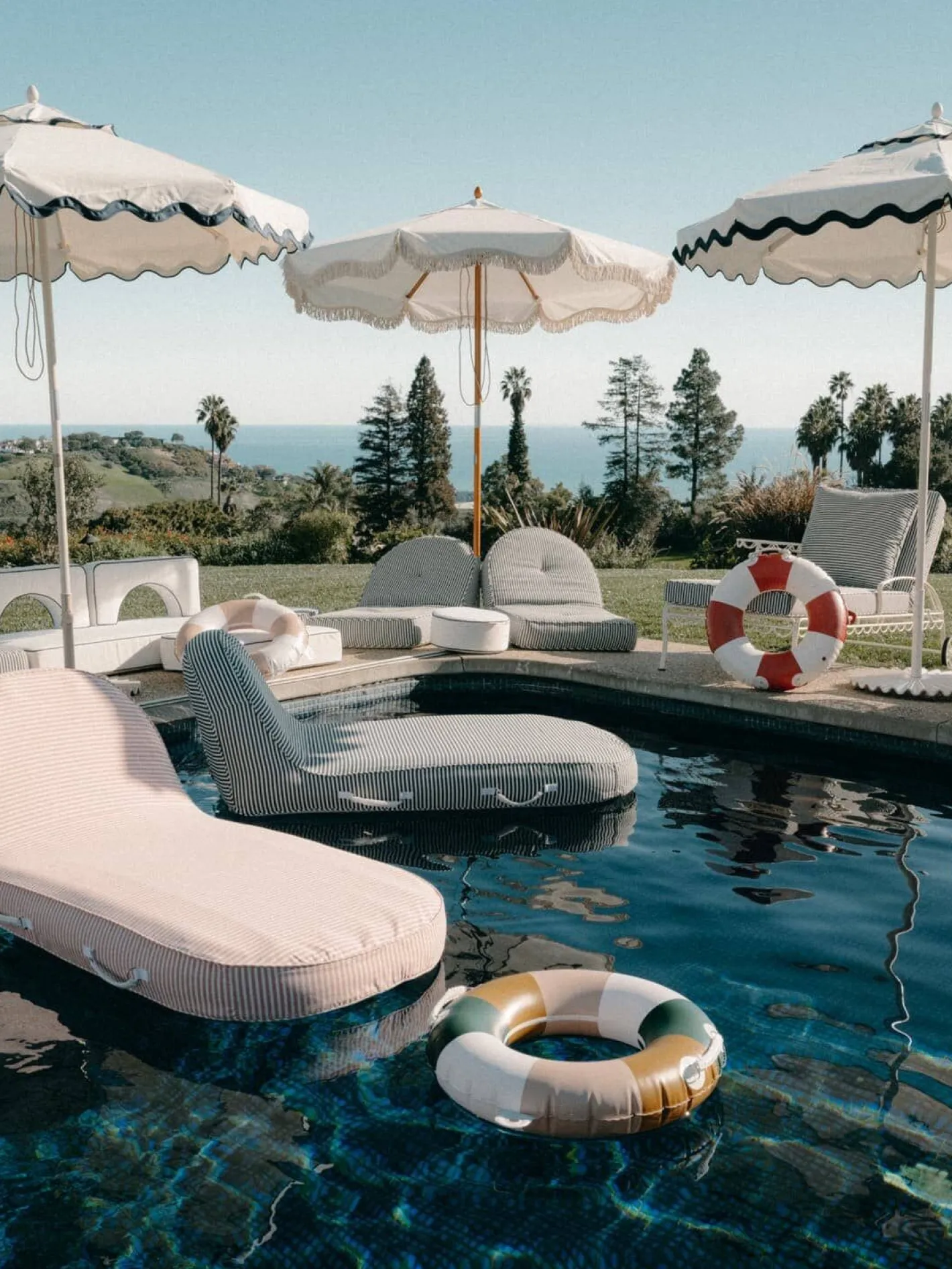 Business & Pleasure Co. The Pool Lounger - Lauren'S Pink Stripe