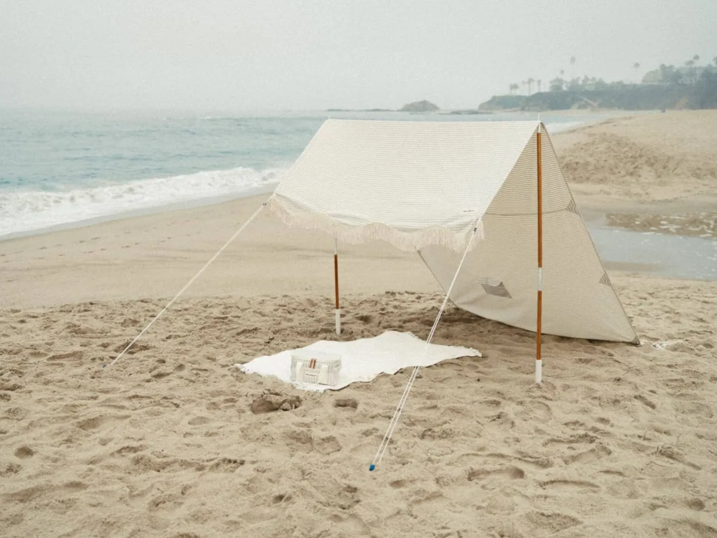 Business & Pleasure Co. The Premium Beach Tent - Lauren'S Sage Stripe