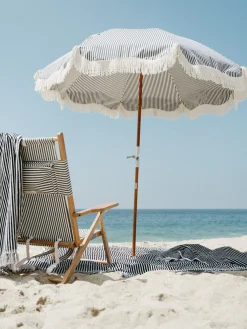 Business & Pleasure Co. The Premium Beach Umbrella - Lauren'S Navy Stripe