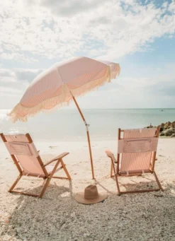 Business & Pleasure Co. The Premium Beach Umbrella - Lauren'S Pink Stripe
