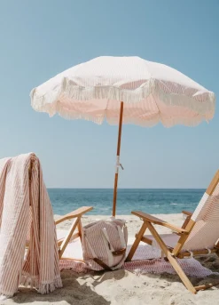 Business & Pleasure Co. The Premium Beach Umbrella - Lauren'S Pink Stripe