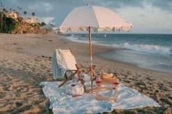 Business & Pleasure Co. The Premium Beach Umbrella - Vintage Blue Check