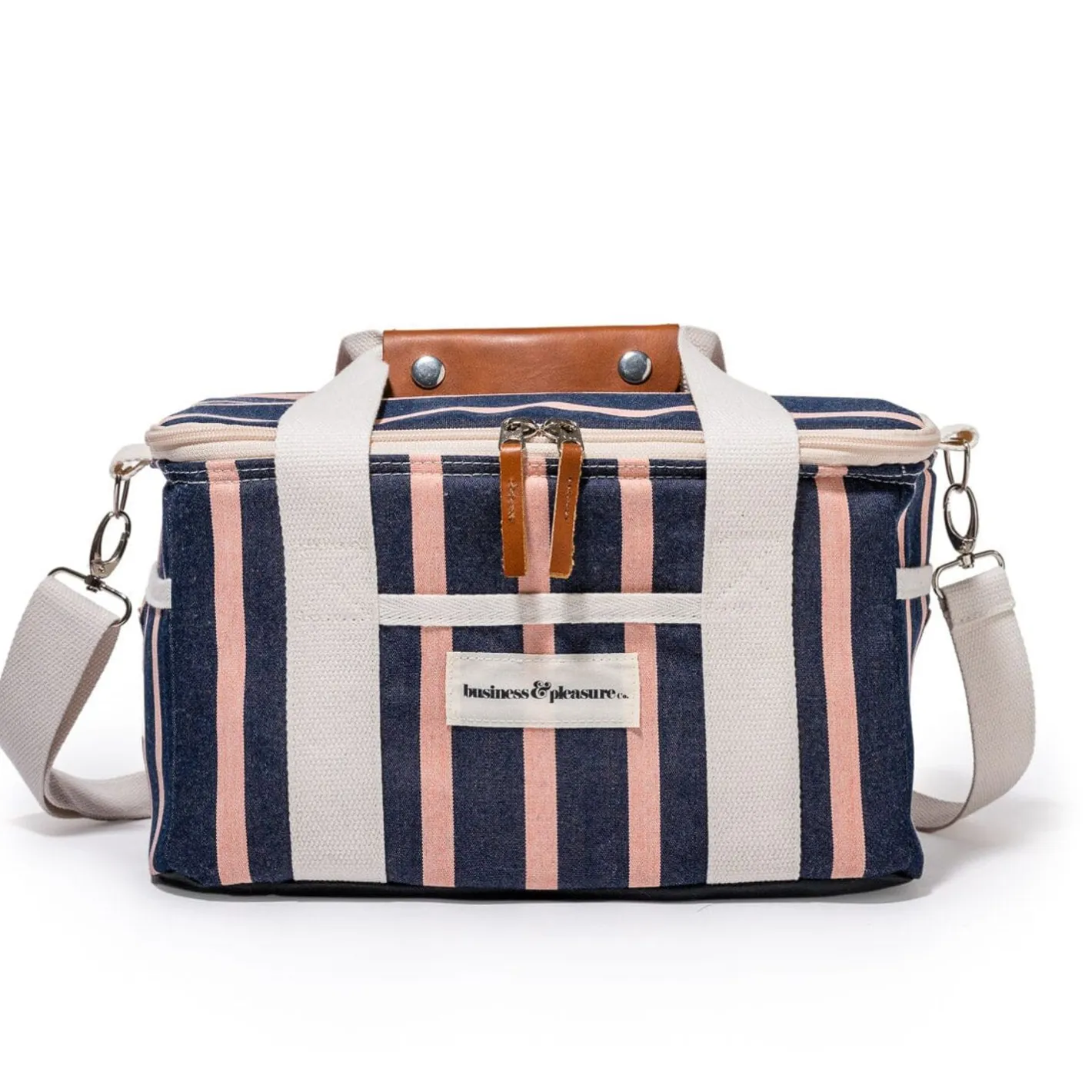 Business & Pleasure Co. The Premium Cooler Bag - Monaco Navy And Pink Stripe