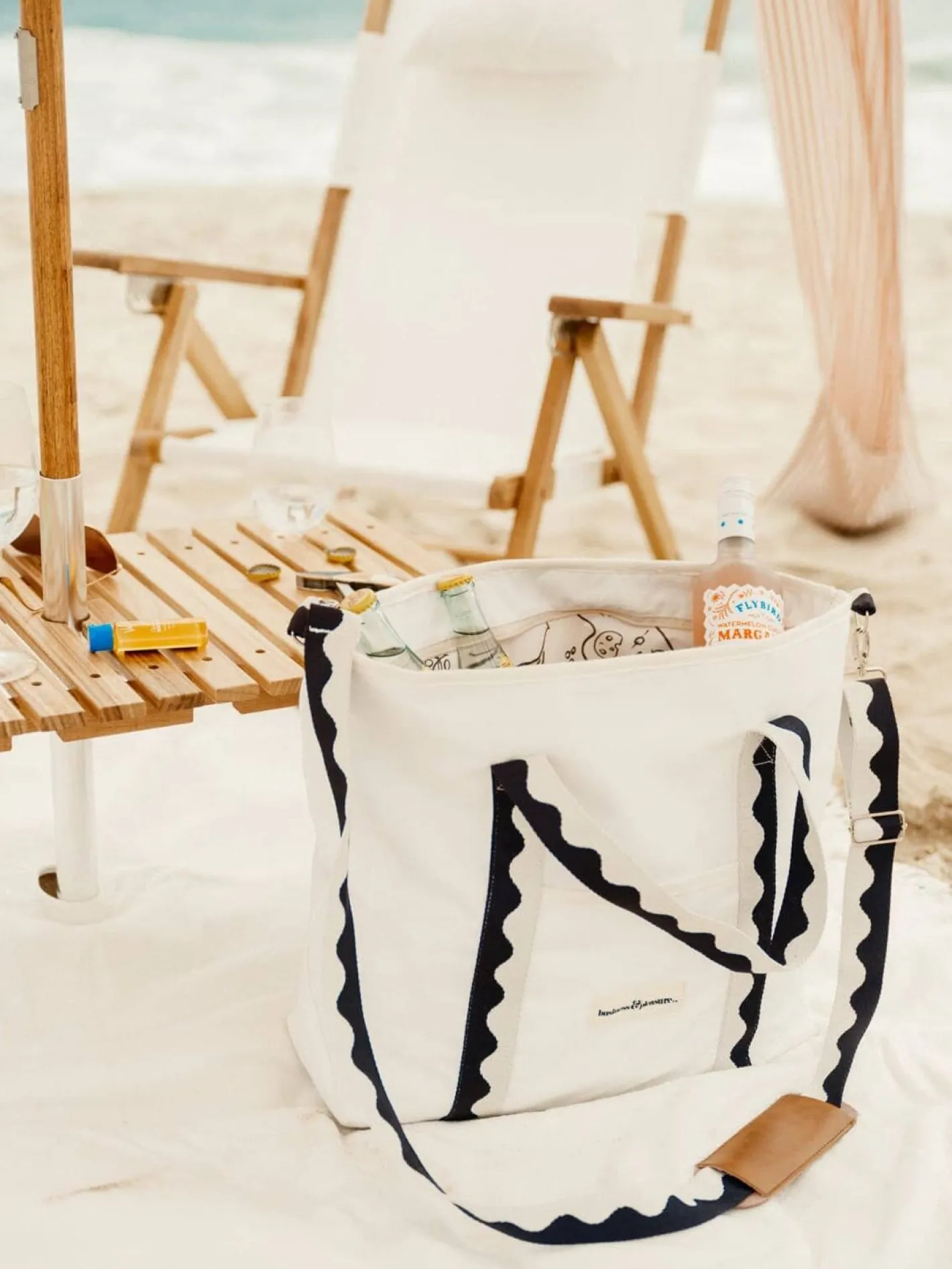 Business & Pleasure Co. The Premium Cooler Tote Bag - Rivie White