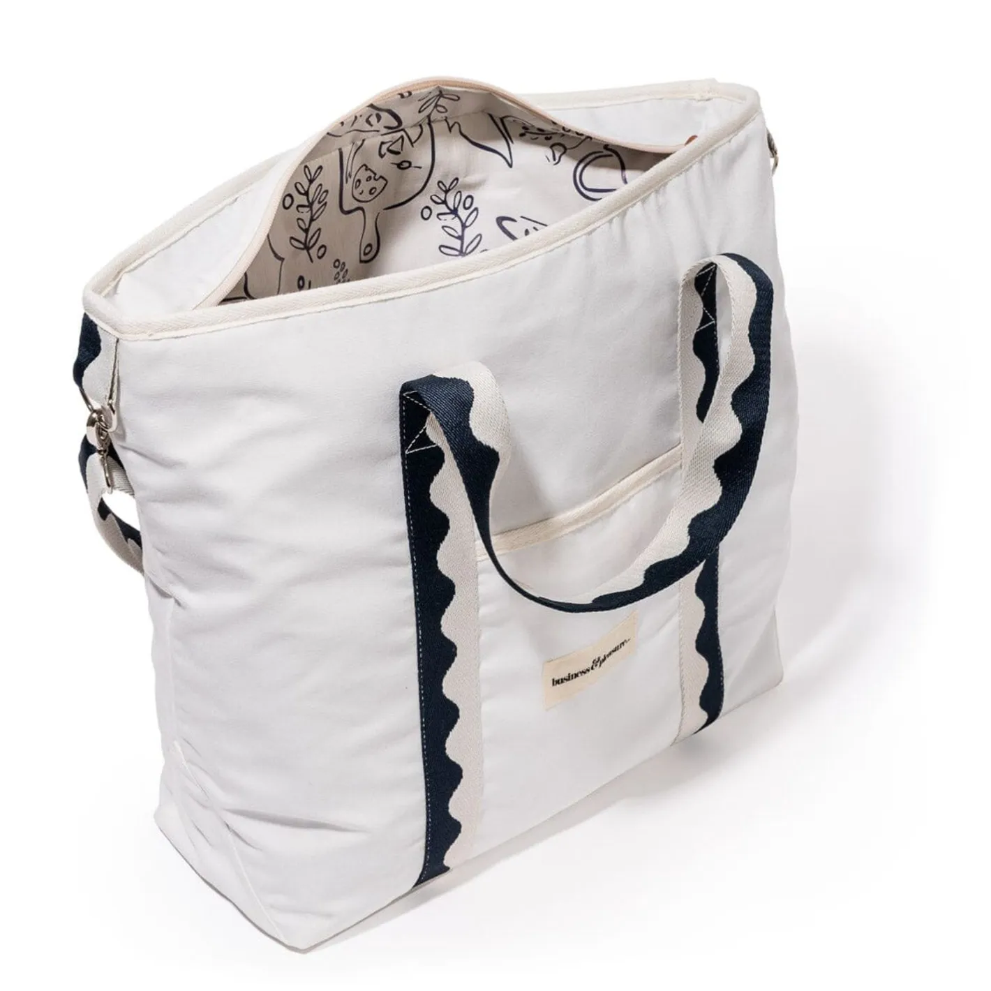 Business & Pleasure Co. The Premium Cooler Tote Bag - Rivie White