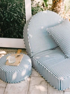 Business & Pleasure Co. The Reclining Pillow Lounger - Lauren'S Navy Stripe