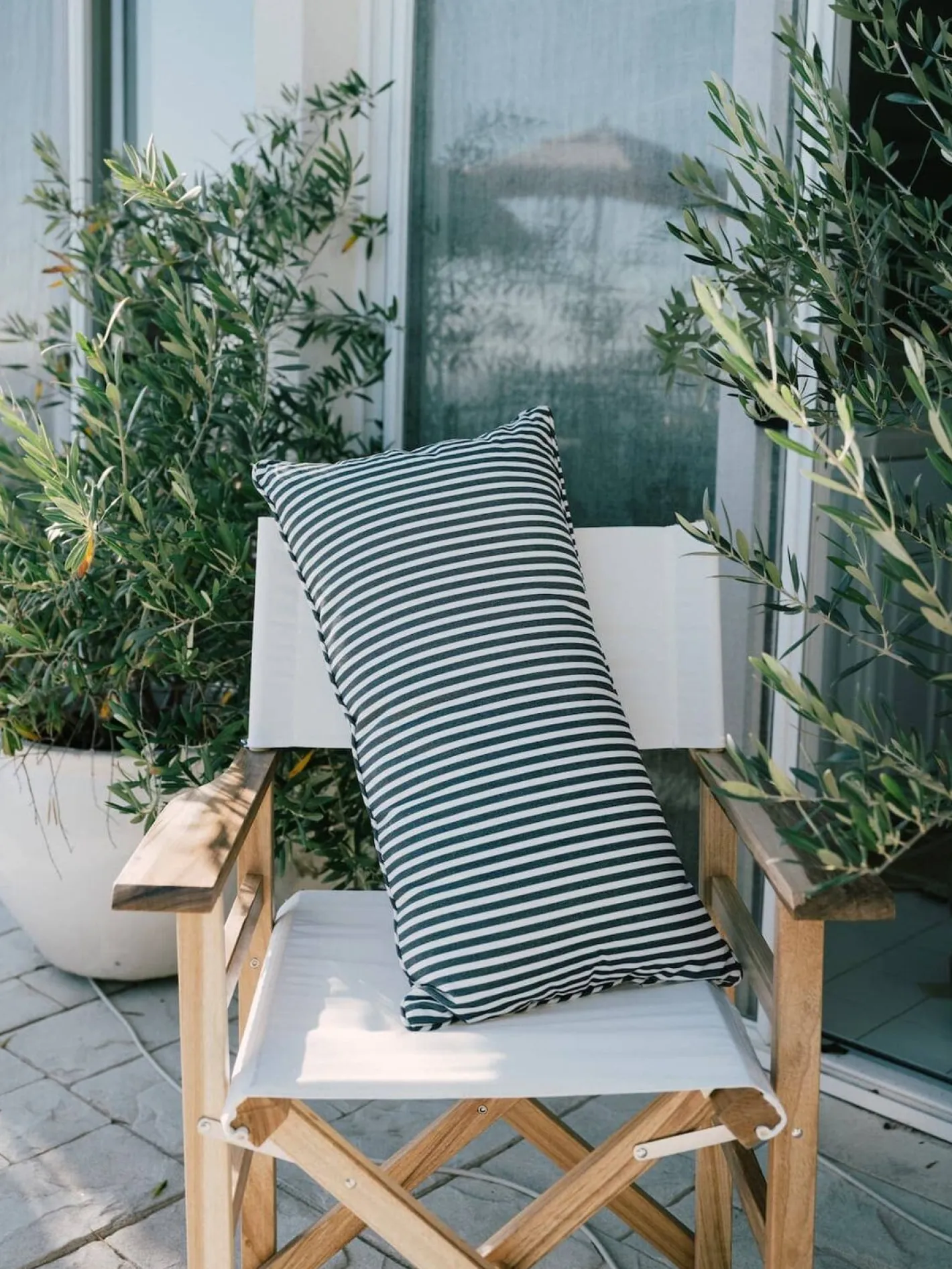 Business & Pleasure Co. The Rectangle Throw Pillow - Lauren'S Navy Stripe