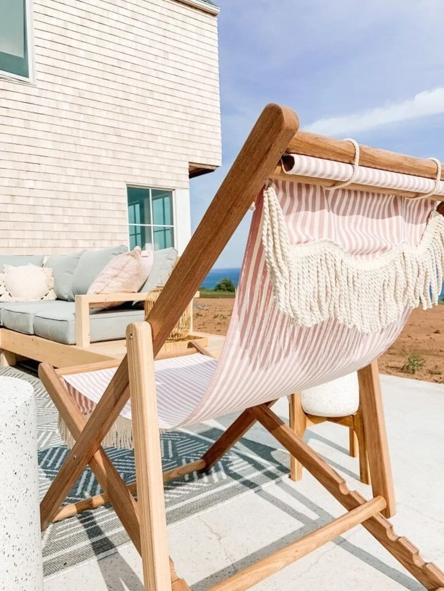 Business & Pleasure Co. The Sling Chair - Lauren'S Pink Stripe