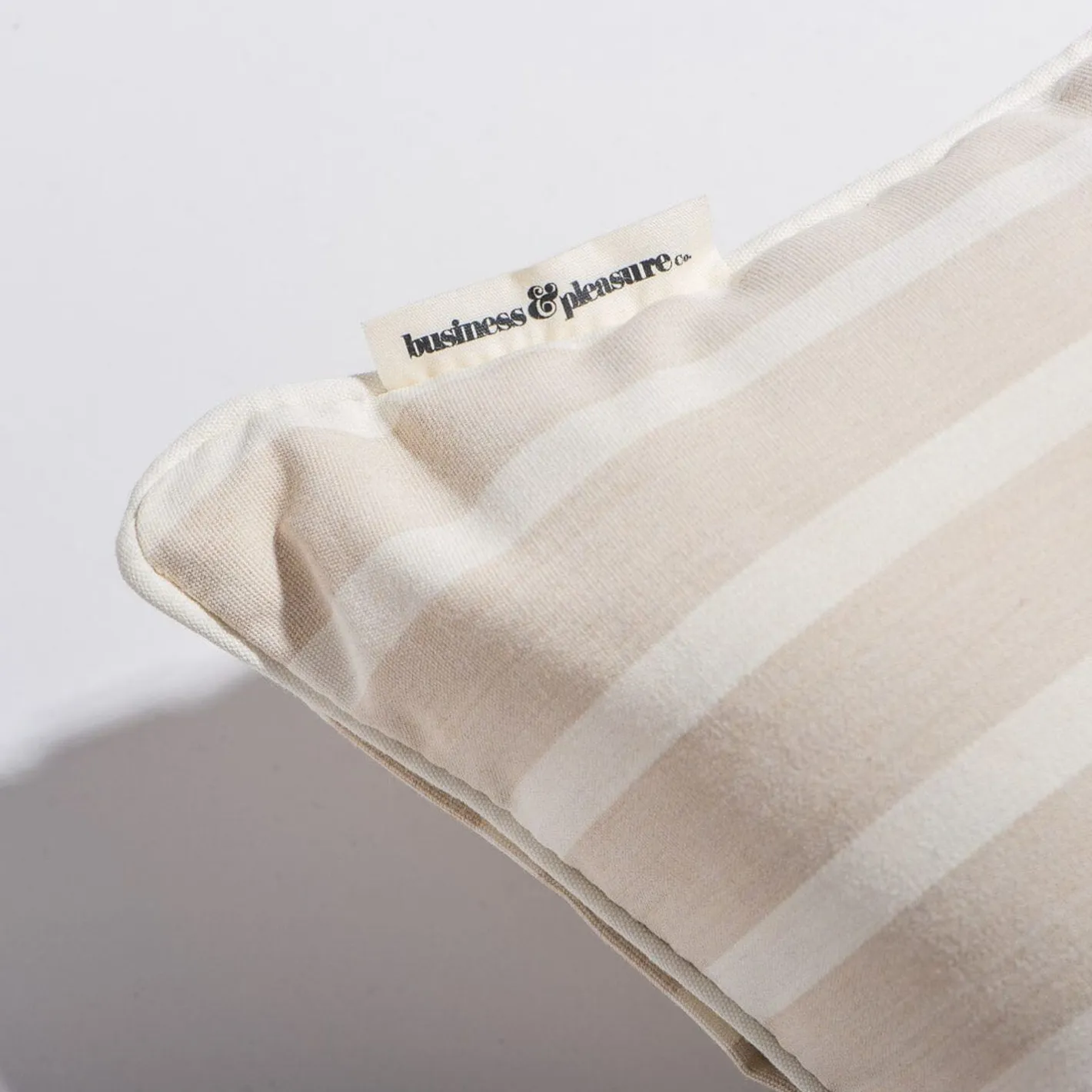 Business & Pleasure Co. The Small Square Throw Pillow - Monaco Natural Stripe