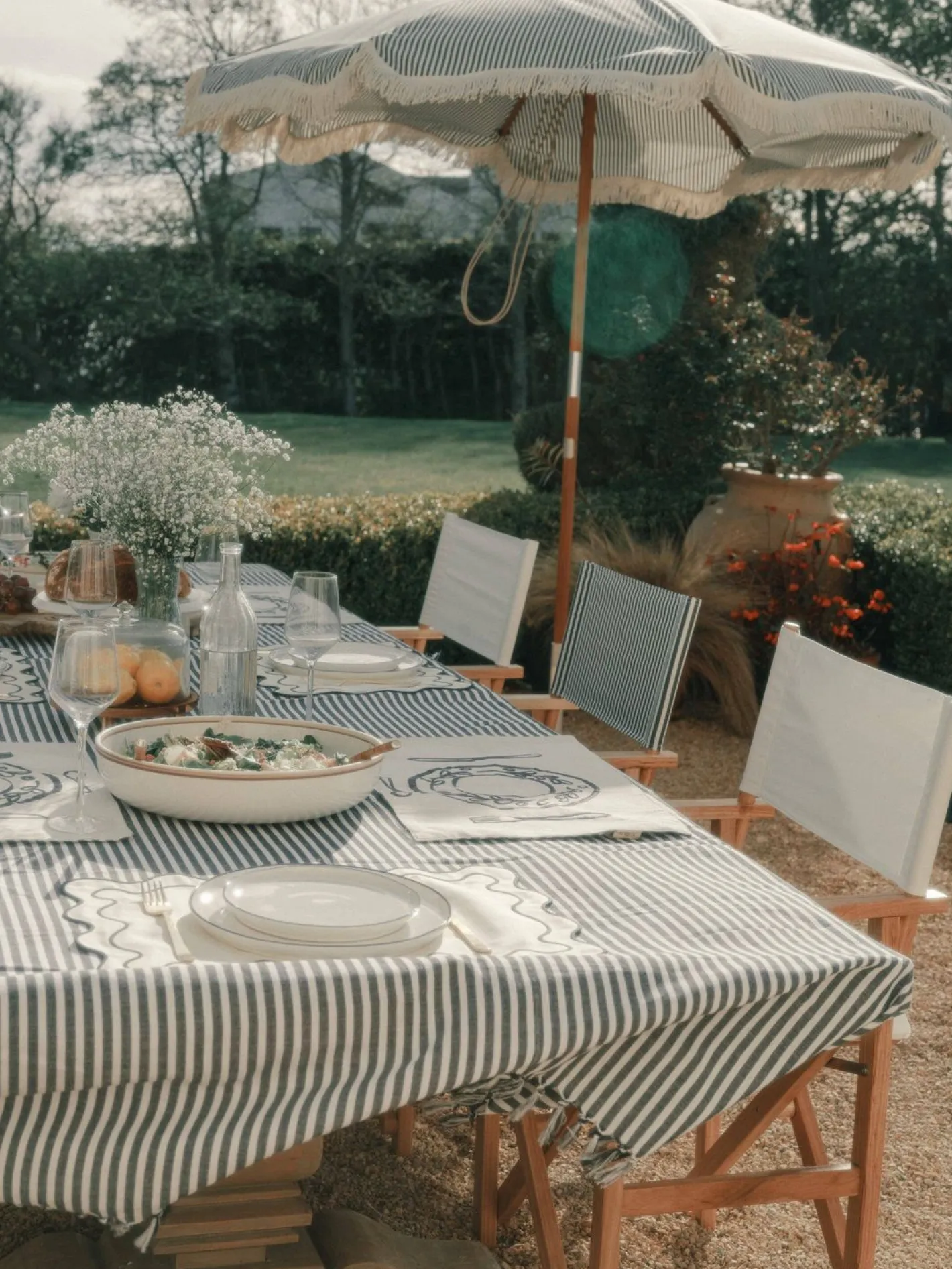 Business & Pleasure Co. The Table Cloth - Lauren'S Navy Stripe