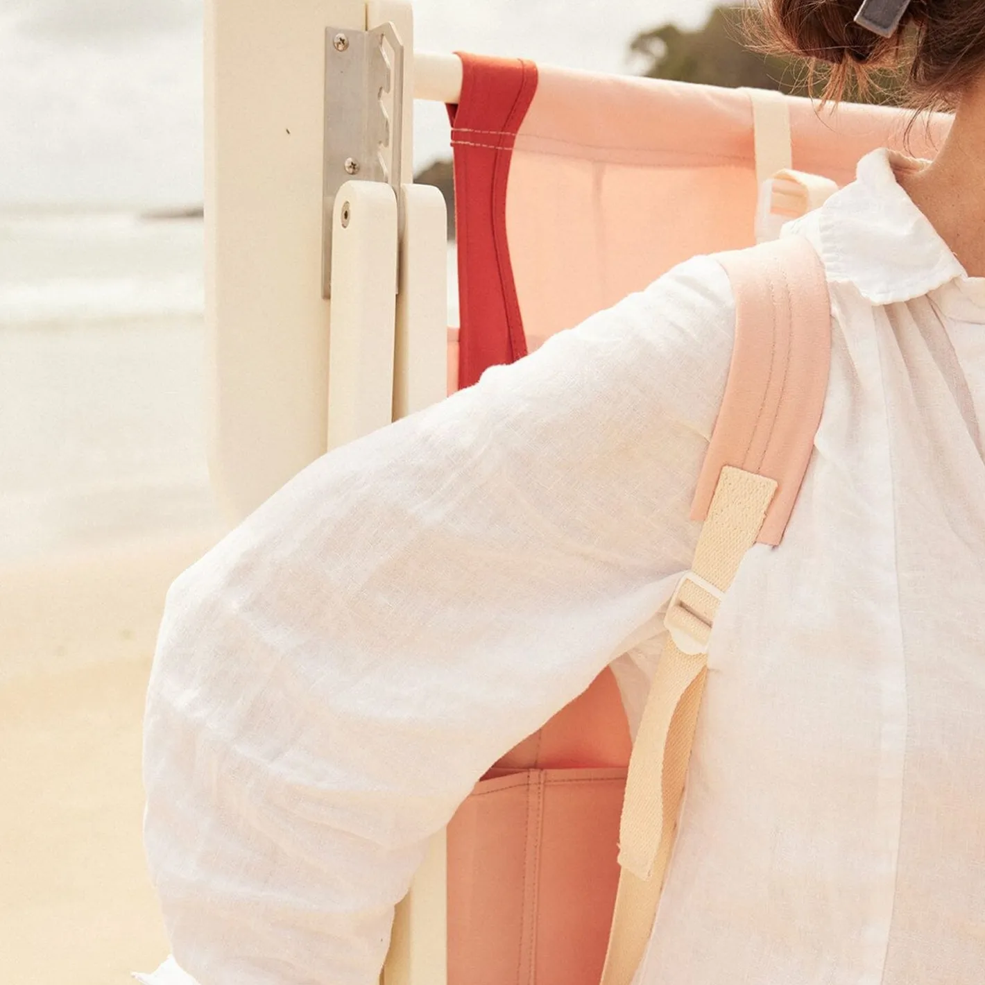 Business & Pleasure Co. The Tommy Chair - White - Rivie Pink