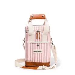 Business & Pleasure Co. The Wine Cooler Tote Bag - Laurens Pink Stripe