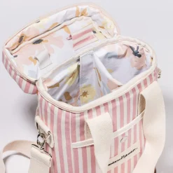 Business & Pleasure Co. The Wine Cooler Tote Bag - Laurens Pink Stripe