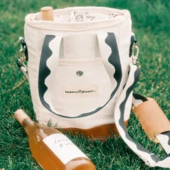 Business & Pleasure Co. The Wine Cooler Tote Bag - Rivie White